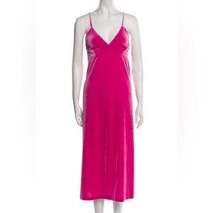 Norma Kamali Pink Velvet Floor Length Gown - pink black tie event dress